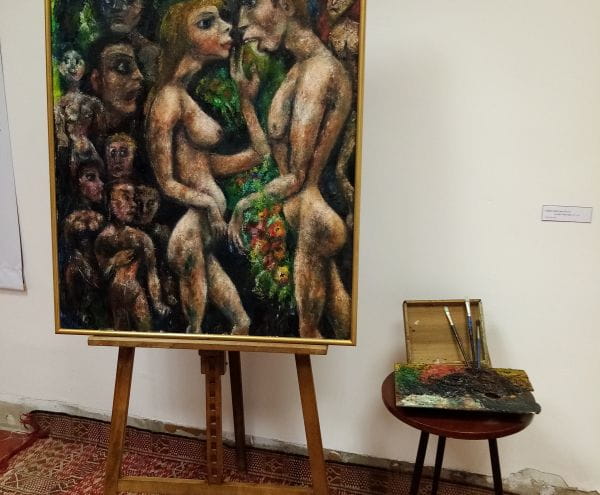 Peinture à l'huile et palette du peintre